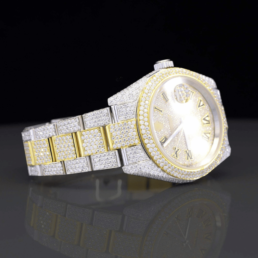 Stylish Full Body Rolex Iced Out Moissanite Watch For Men