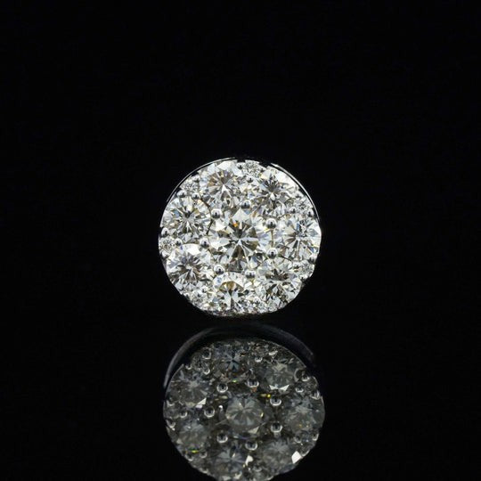 Fabulous Brilliant Round And Screw Back Moissanite Diamond Men Earring