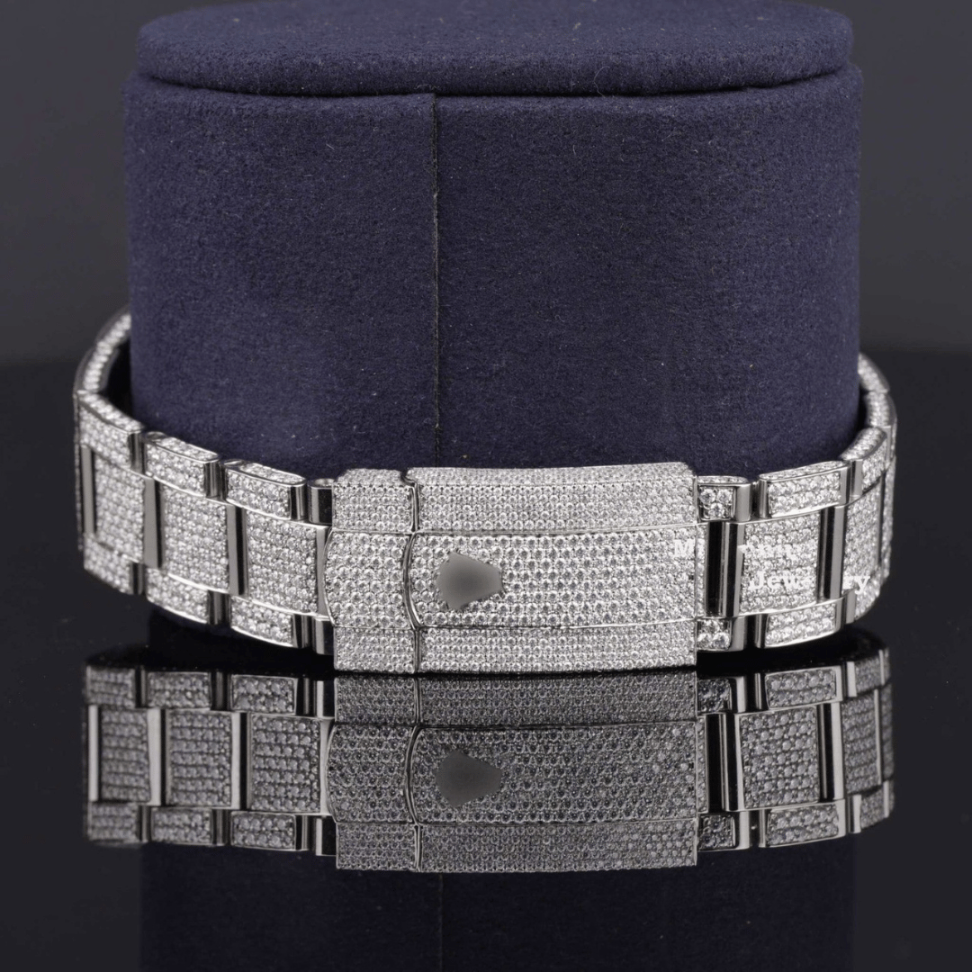 Fully Iced Out Cartier Moissanite Watch With Arabic Number