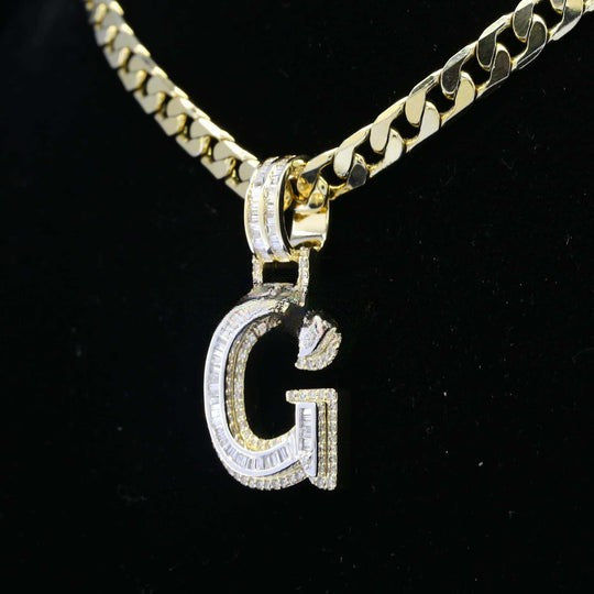 Custom Glass G Initial Moissanite Diamond Iced Out Hip Hop Pendant