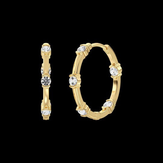 0.85ct VVS Moissanite Hoop Earrings For Women