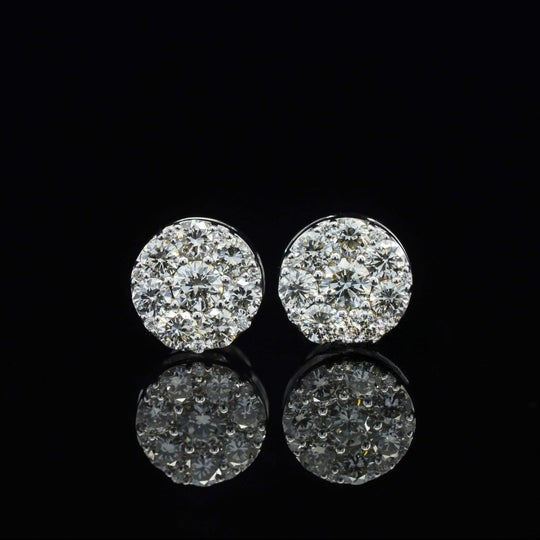 Fabulous Brilliant Round And Screw Back Moissanite Diamond Men Earring