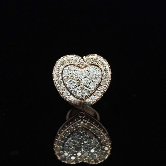 Brilliant Round Heart Shape Screw Back Moissanite Diamond Men Earring