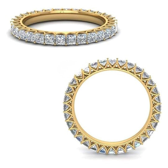 Princess Cut Moissanite Diamond 2.50ct Eternity Anniversary Band
