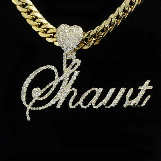 Custom Shawt Name Moissanite Round Diamond Hip Hop Pendant