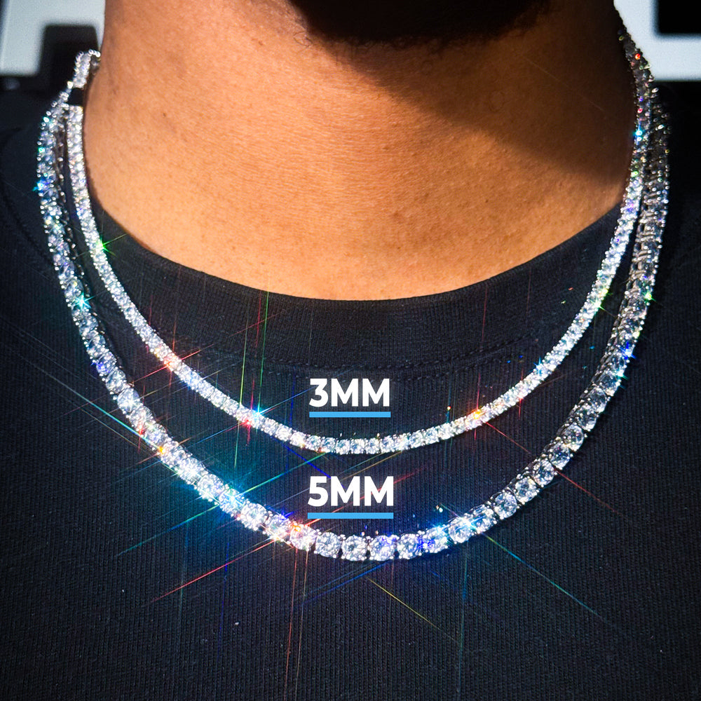 S925 Silver Moissanite Tennis Chain 14K Gold