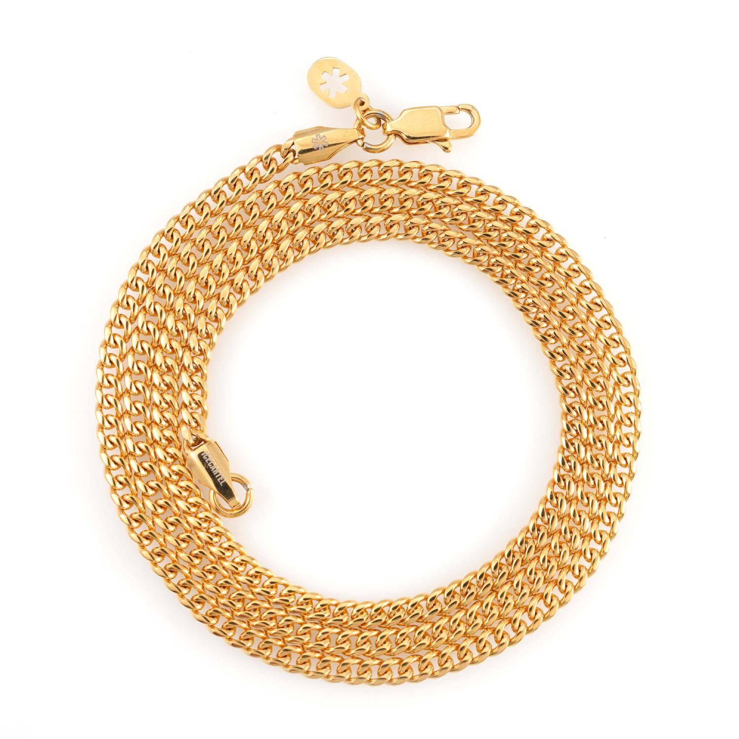 3MM Cuban Link Chain and Bracelet Bundle 14K Gold