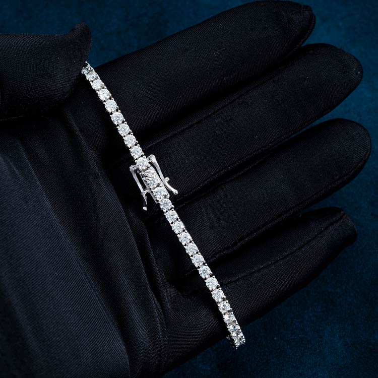 3MM Iced Out Tennis Bracelet 14K Gold