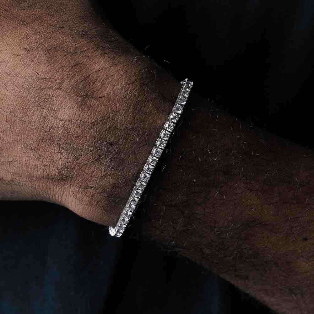 3MM Iced Out Tennis Bracelet 14K Gold