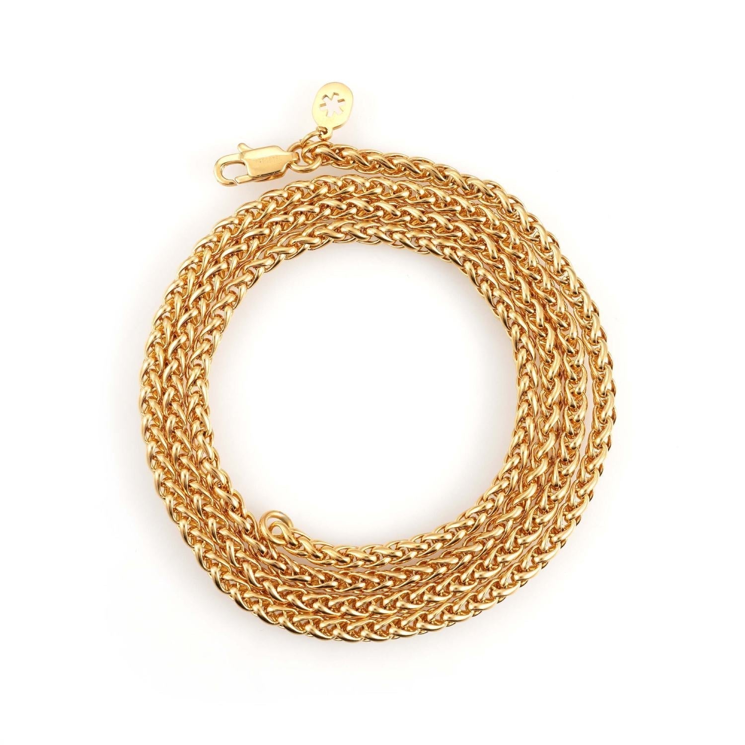 3MM Wheat Link Chain 14K Gold