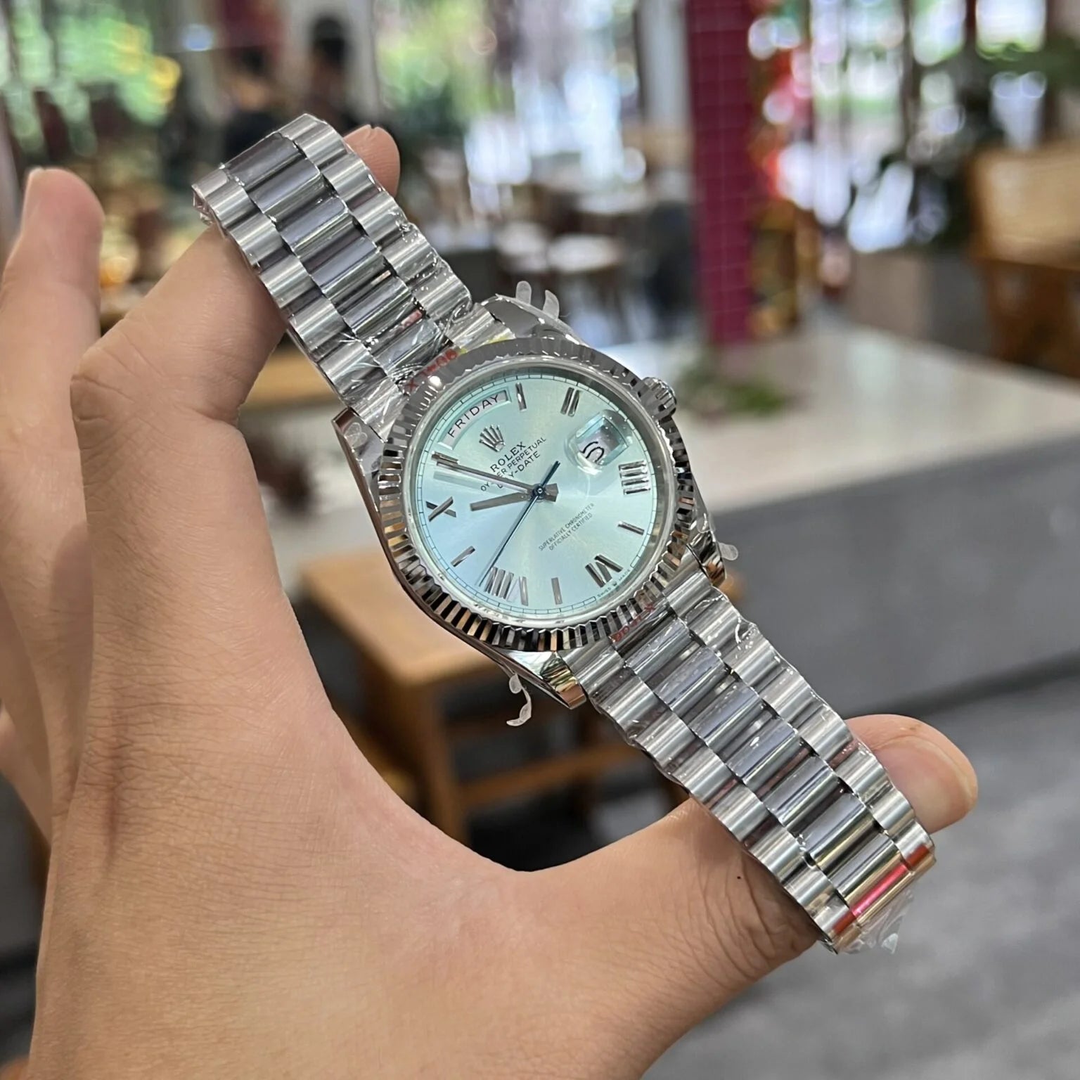 Super-clone Rolex Day-Date (Silver Tone)