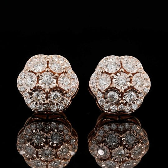 Round Moissanite Diamond Hip Hop Style Stud Earring
