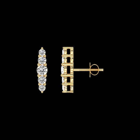 0.50ct Stud Earrings VVS Round Moissanite Diamond