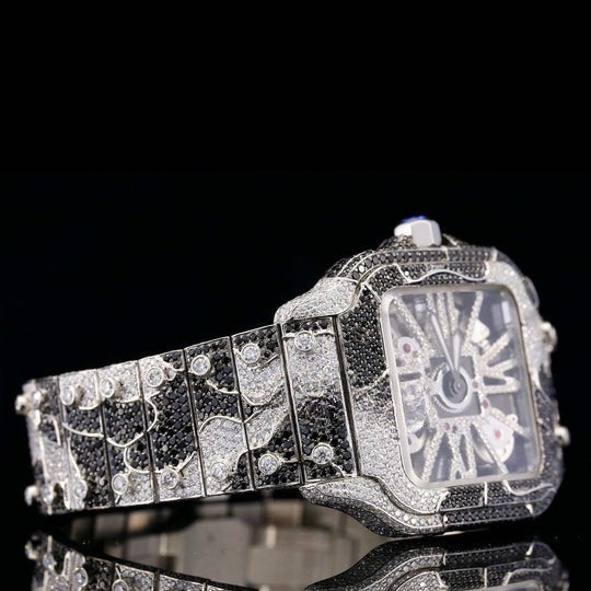 Luxury Cartier Aesthetic Snake Skin Pattern Iced Out Moissanite Watch