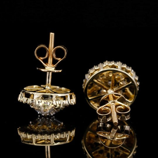 Amazing Moissanite Diamond Round Shape Hip Hop Style Stud