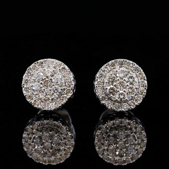 Amazing Round Moissanite Diamond Fancy Look Hip Hop Style Stud Earring