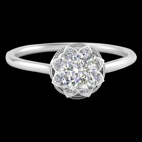 Cushion and Round Cut 1.50ct Moissanite Diamond