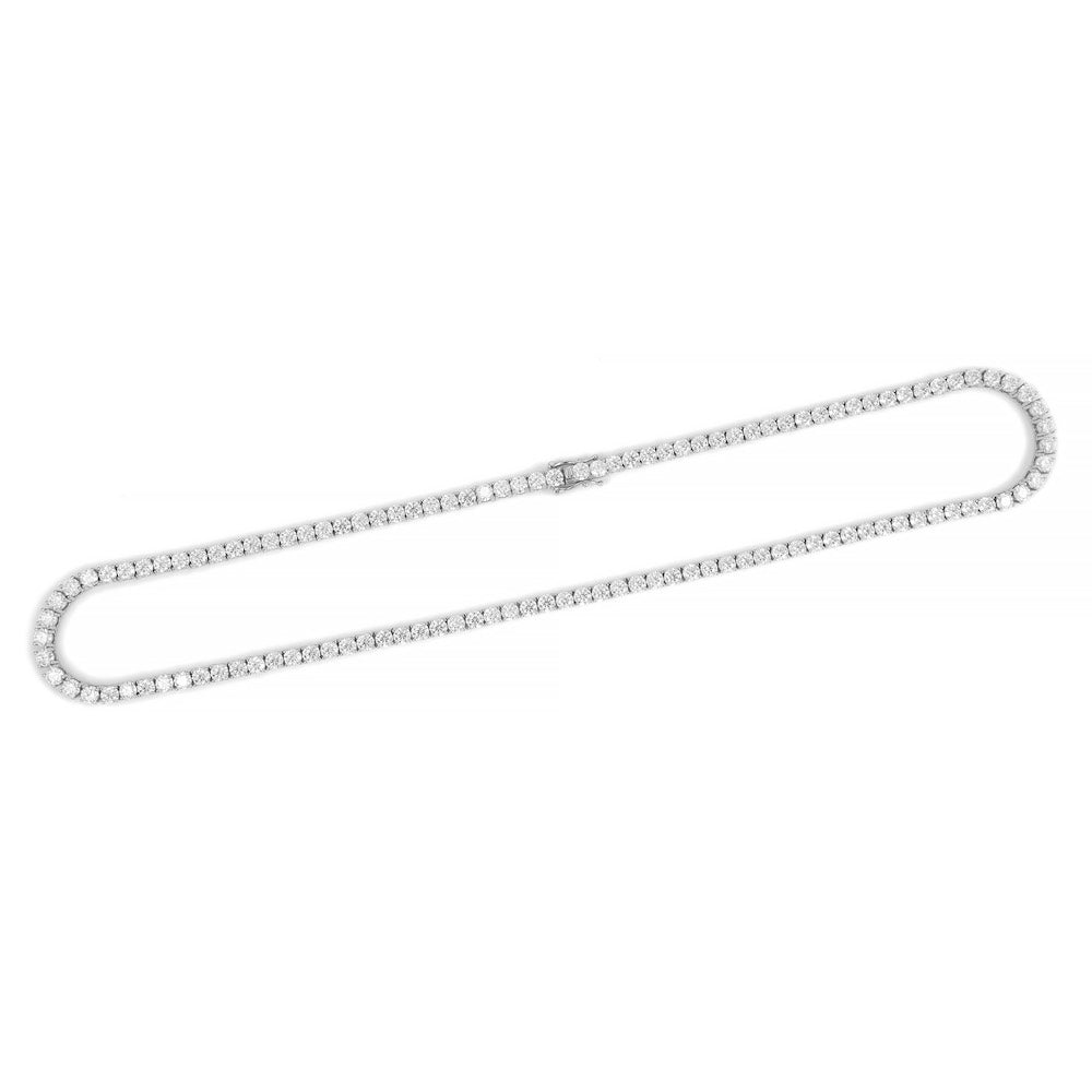 4MM Diamond Tennis Chain 14K Solid White Gold