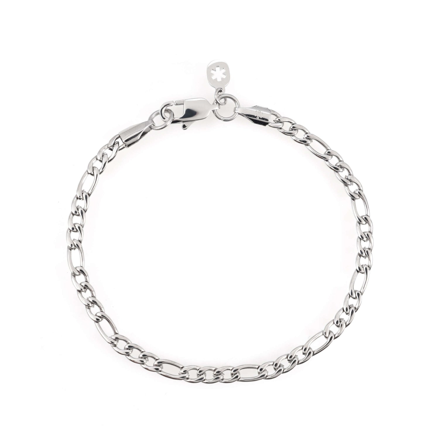 4MM Figaro Bracelet Silver