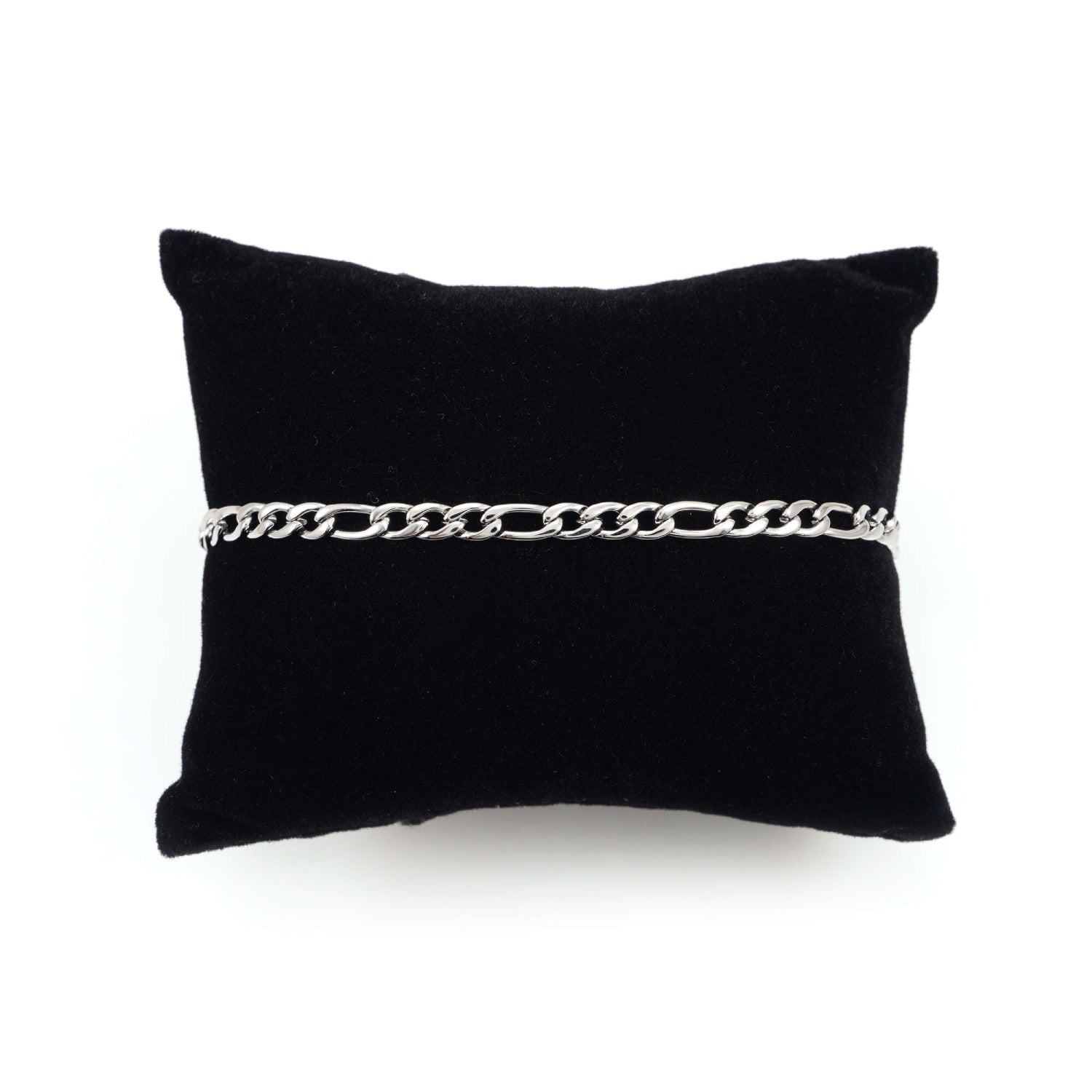 4MM Figaro Bracelet Silver