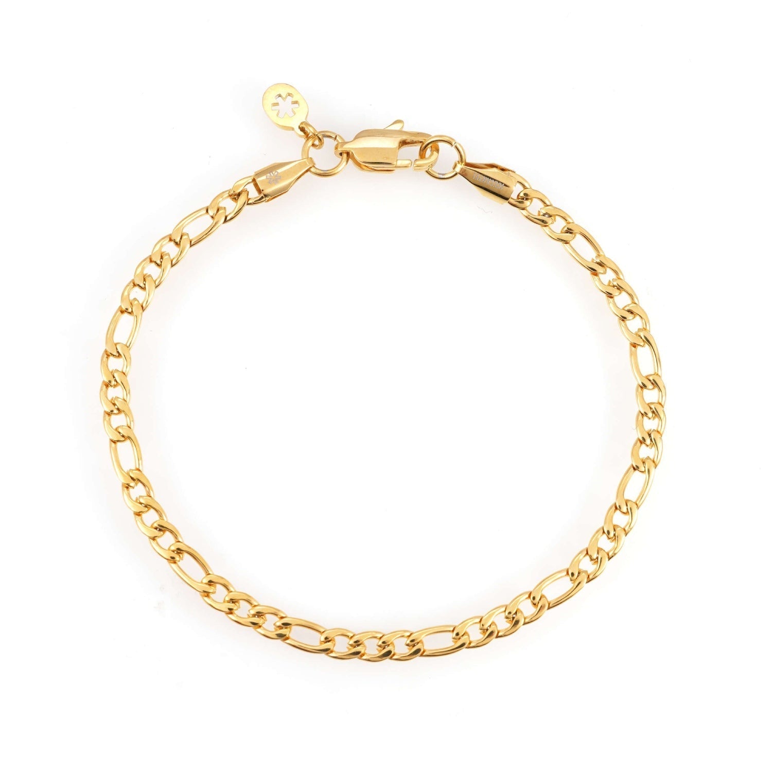 4MM Figaro Bracelet 14K Gold