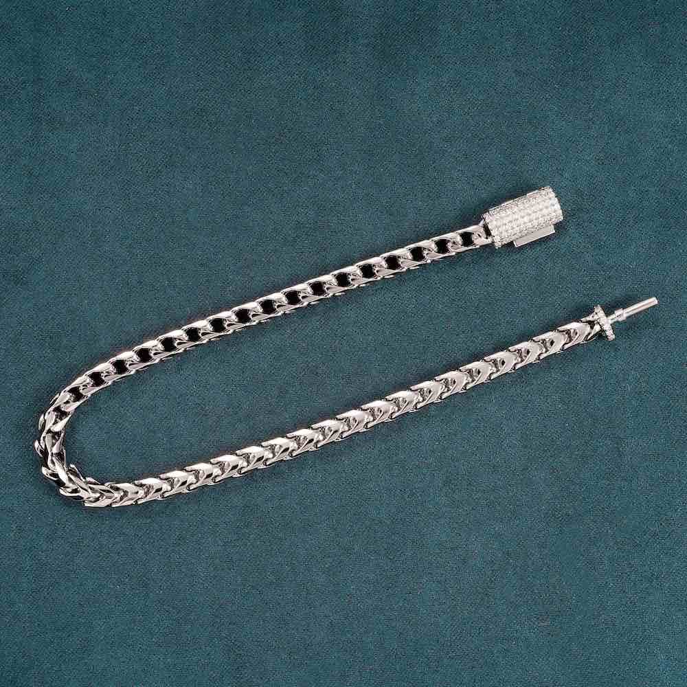 4MM Moissanite Franco Bracelet 14K Gold