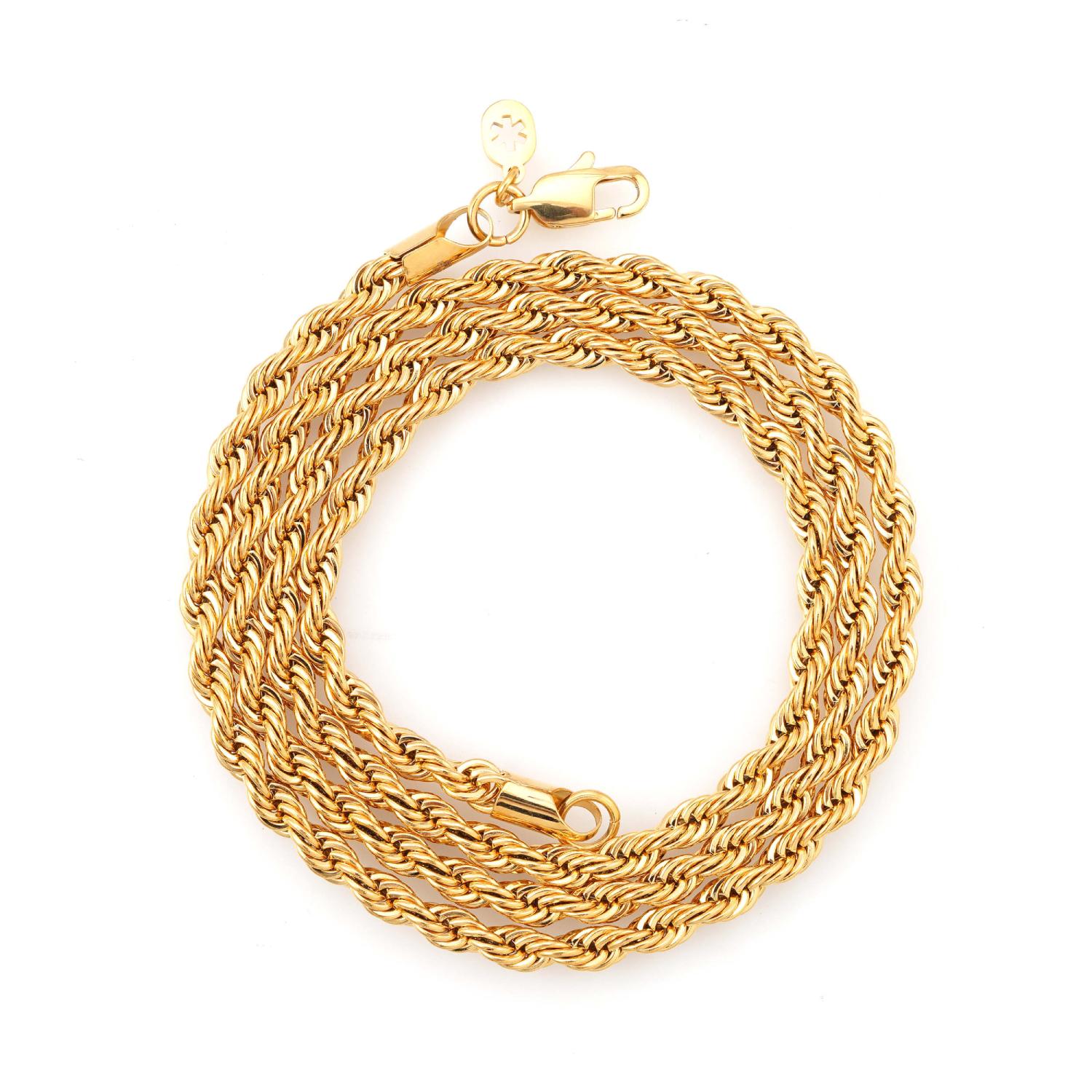 4MM Rope Chain and Bracelet Bundle 14K Gold