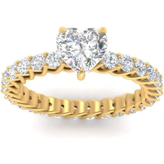 Trellis 1.50ct Moissanite Diamond Heart Shape Eternity Engagement Ring