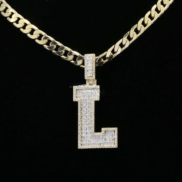 Custom Classic L Initial Moissanite Diamond Iced Out Hip Hop Pendant