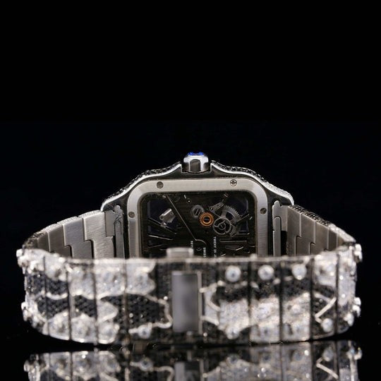 Luxury Cartier Aesthetic Snake Skin Pattern Iced Out Moissanite Watch
