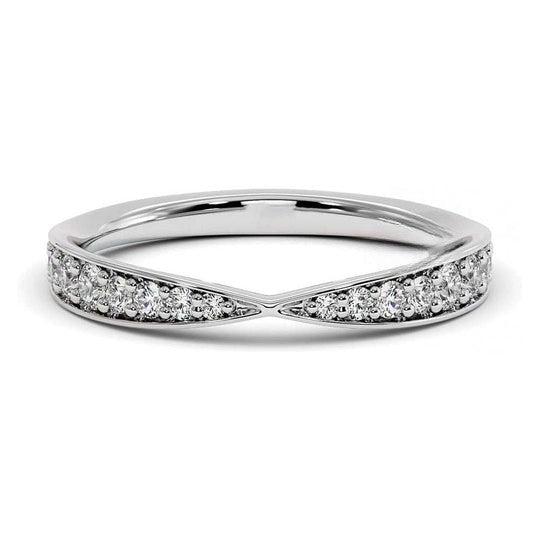 Moissanite Cross Over Half Eternity Band