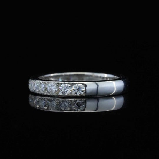 1ct Round Shape Moissanite Wedding Band For Women