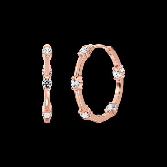 0.85ct VVS Moissanite Hoop Earrings For Women