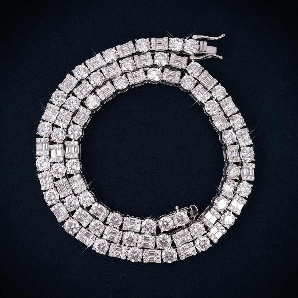 5MM Hybrid Cut Moissanite Tennis Chain 14K Gold