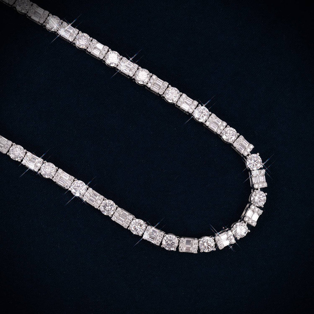 5MM Hybrid Cut Moissanite Tennis Chain 14K Gold