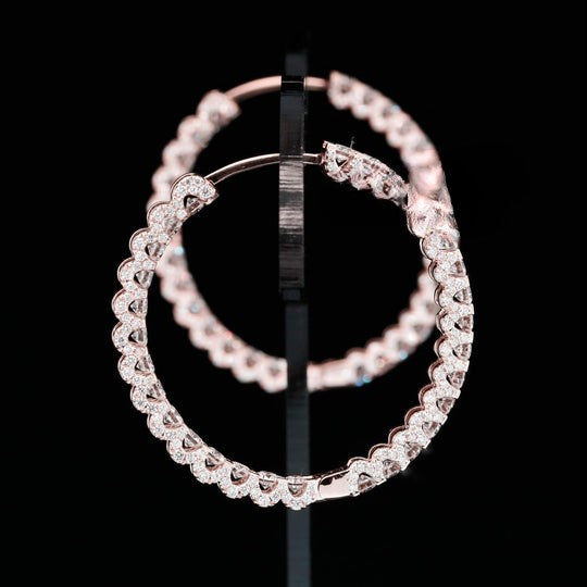 Round Moissanite Diamond Round Hip Hop Hoop Earring