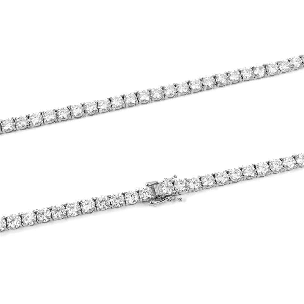 5MM Diamond Tennis Chain 14K Solid White Gold