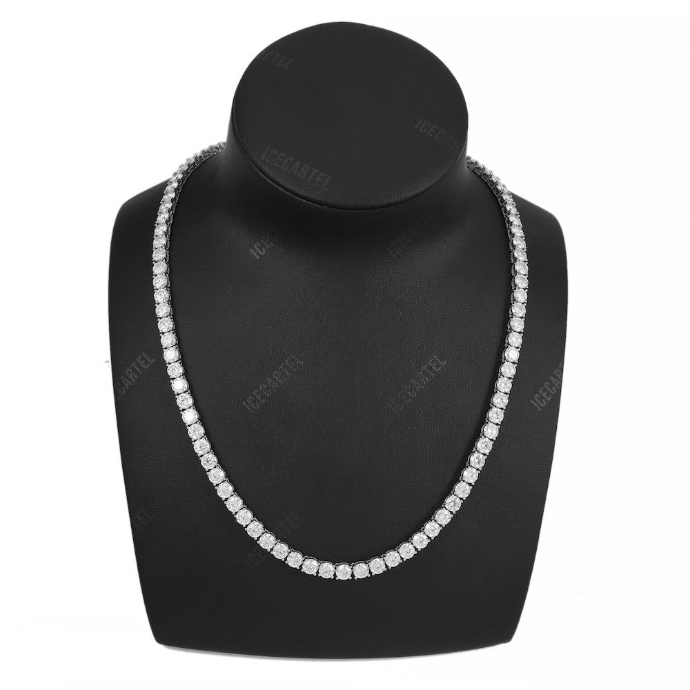5MM Diamond Tennis Chain 14K Solid White Gold