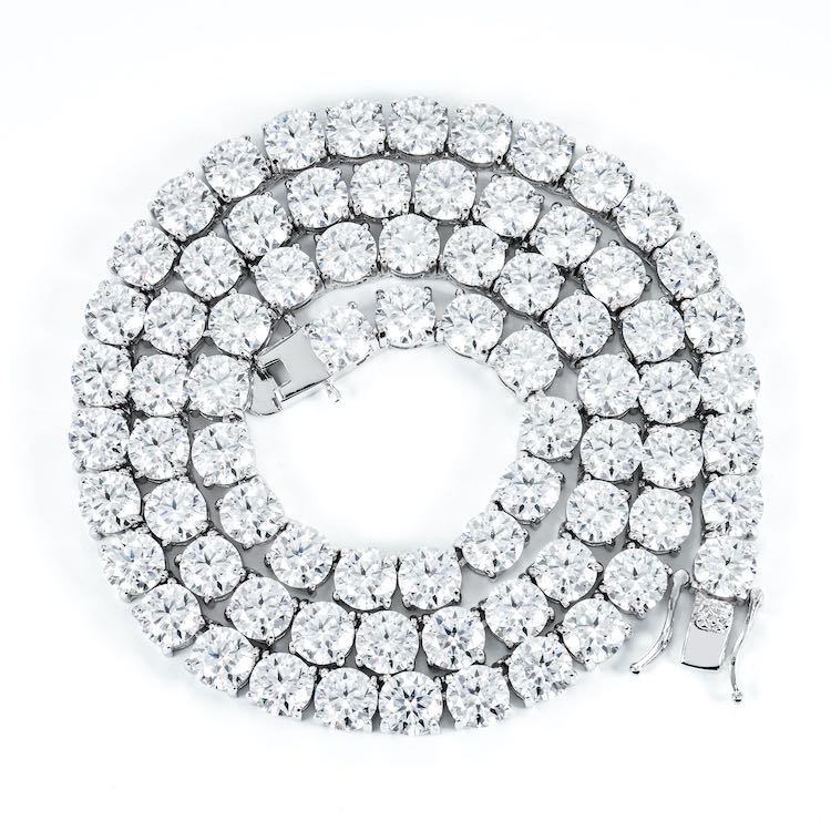 S925 Silver Moissanite Tennis Chain 14K Gold
