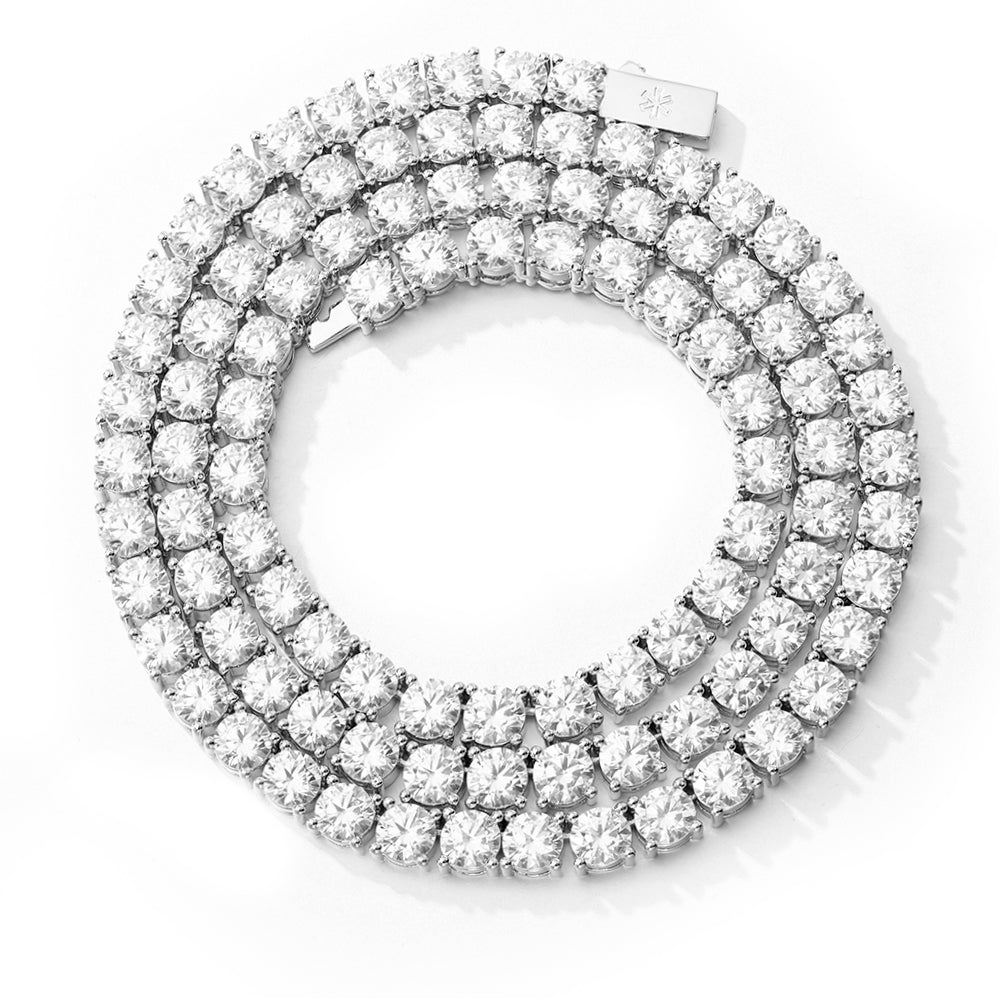 S925 Silver Moissanite Tennis Chain 14K Gold