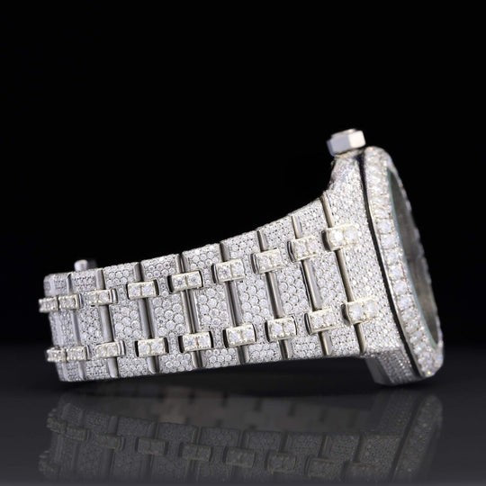 AP Royal Elegant Fully Iced Out Moissanite Diamond Automatic Wrist Watch For Men