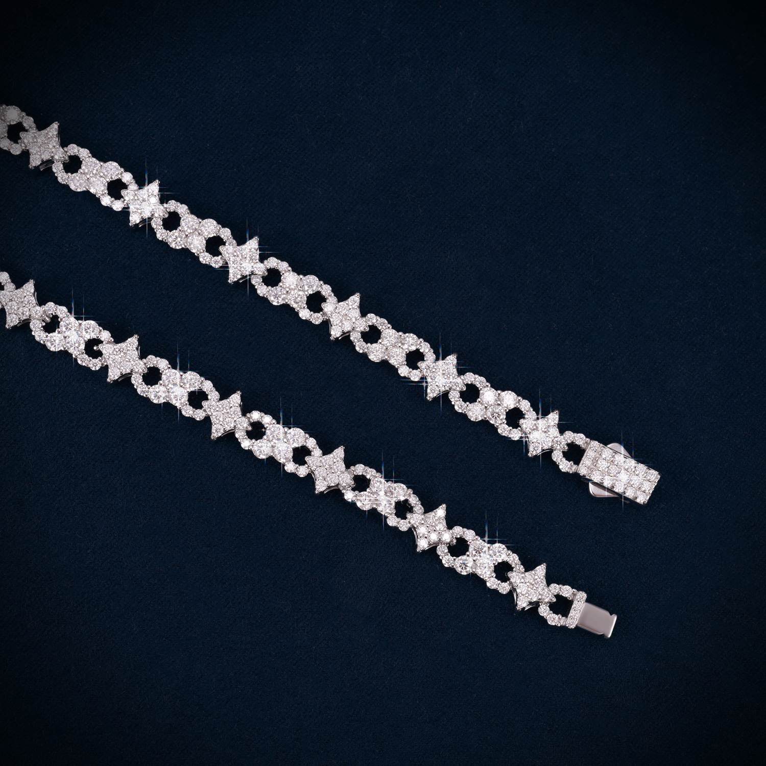 6MM Moissanite Spiked Infinity Link Chain 14K Gold
