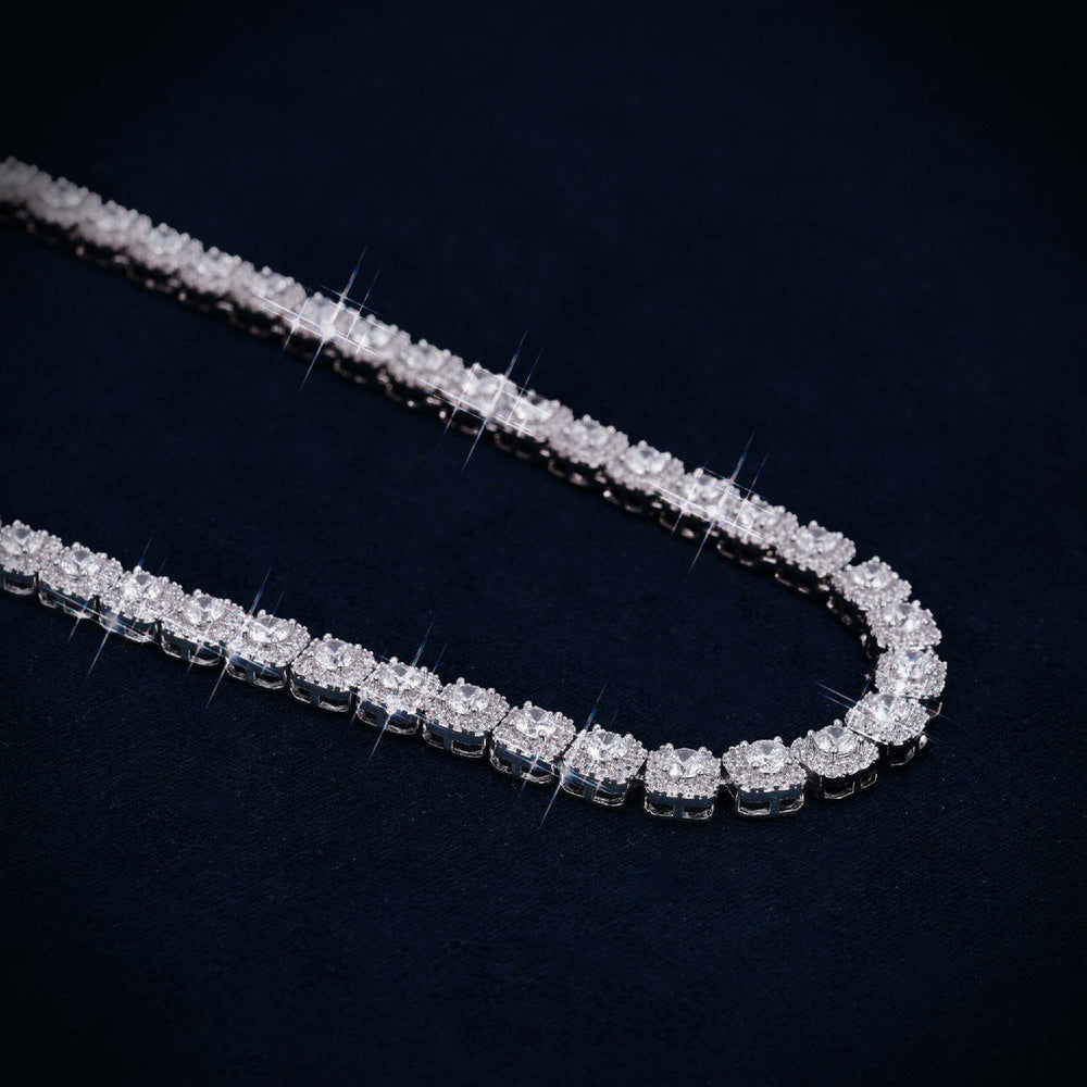 6MM VVS Clustered Tennis Chain 14K Gold