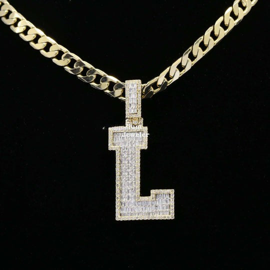 Custom Classic L Initial Moissanite Diamond Iced Out Hip Hop Pendant