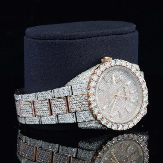 Fully Iced Out RLX Swiss Moissanite Watch For Men