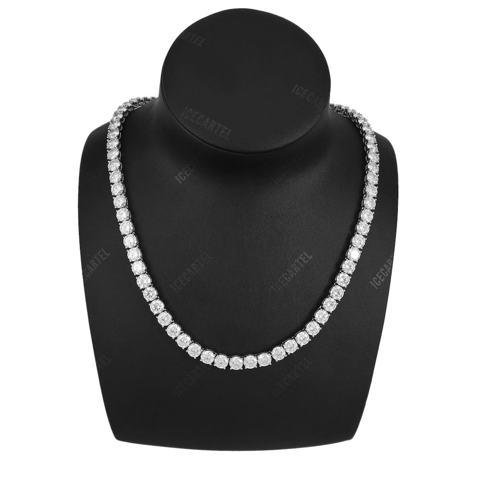 6MM Diamond Tennis Chain 14K Solid White Gold