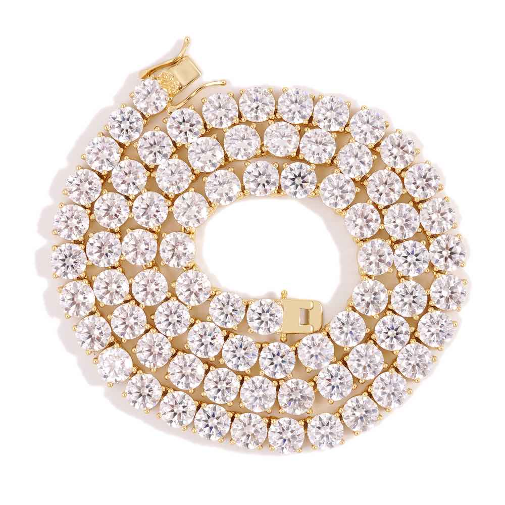 6MM Diamond Tennis Chain 14K Solid Yellow Gold