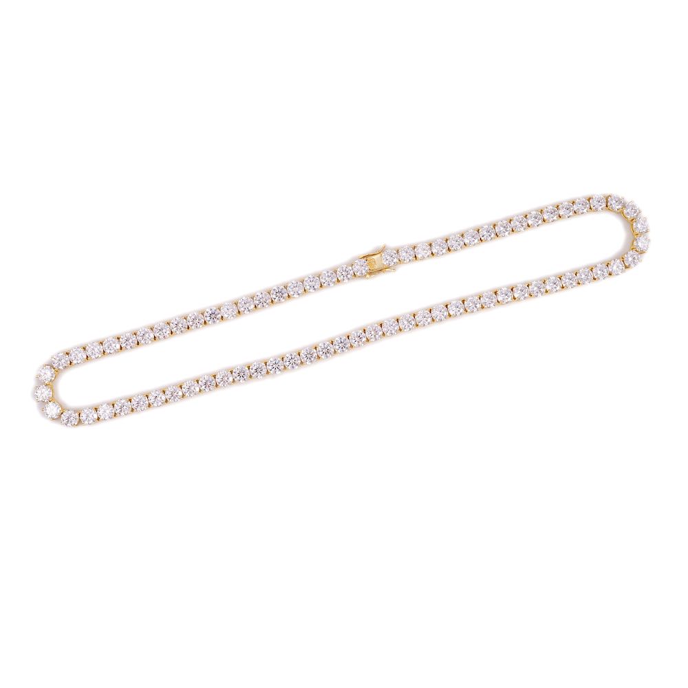 6MM Diamond Tennis Chain 14K Solid Yellow Gold