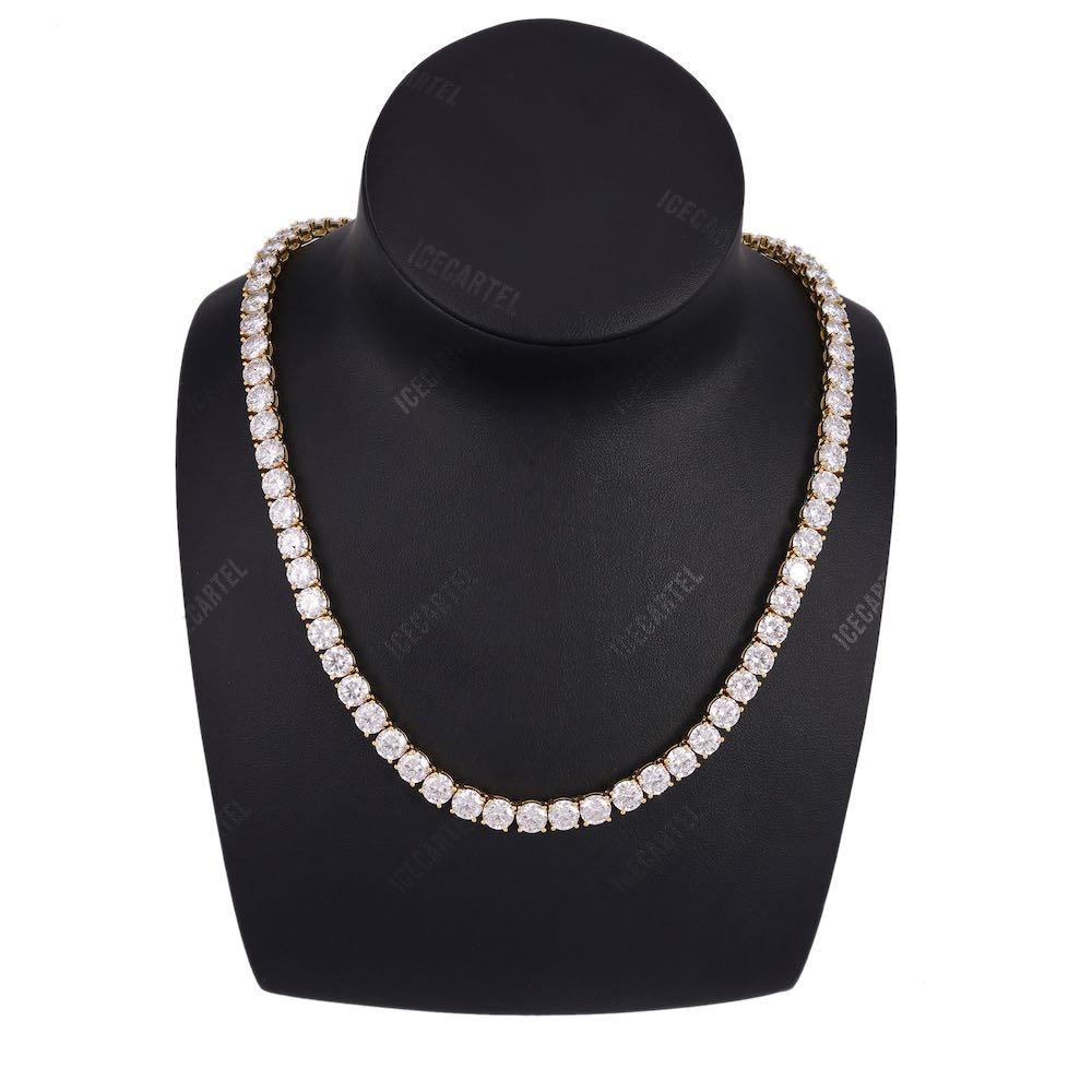 6MM Diamond Tennis Chain 14K Solid Yellow Gold
