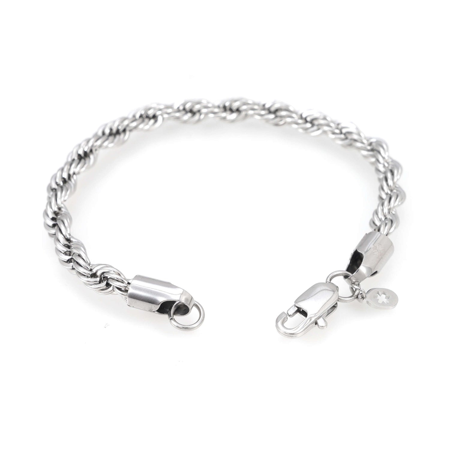 6MM Rope Chain and Bracelet Bundle Silver